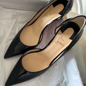 Christian Louboutin IRIZA 70 Black Patent, size 38